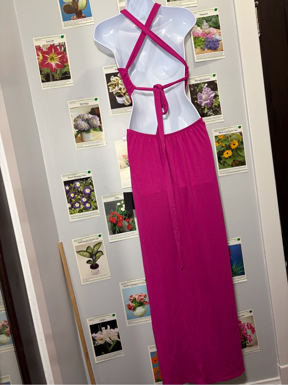 Lulus athletica Fuchsia Halter Cutout Maxi Dress - Picture 2 of 5